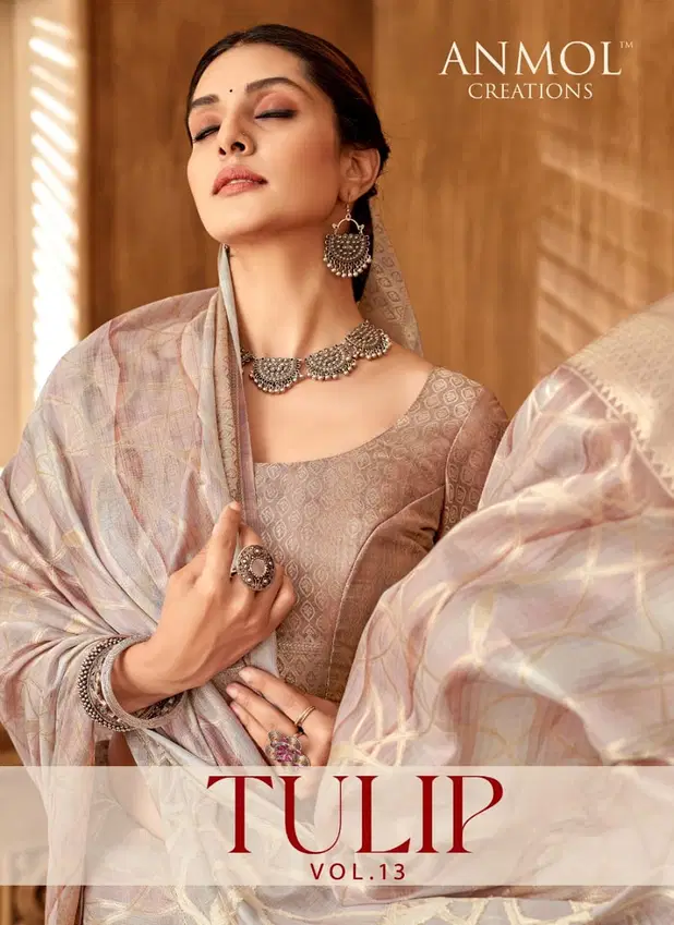 Tulip Vol 13 By Anmol Musline Silk Embroidery Saree Suppliers In India